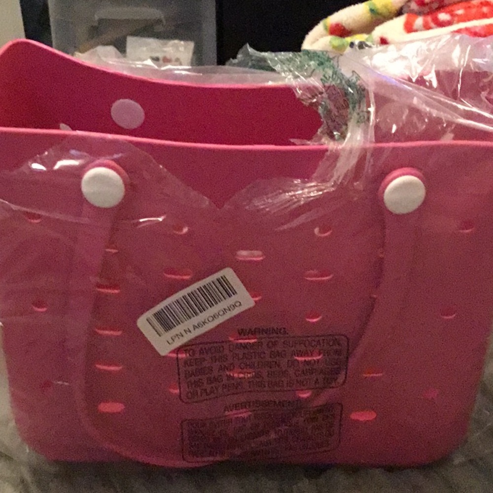Large PINK Waterproof Tote Bag with Vent Holes – Beach & Pool Carryall